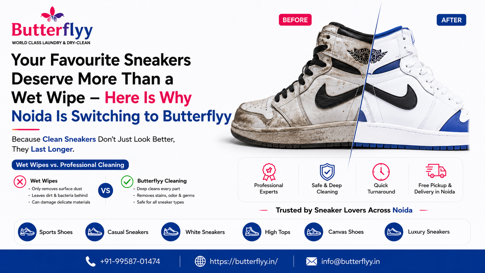 Your Favourite Sneakers Deserve More Than a Wet Wipe – Here Is Why Noida Is Switching to Butterflyy