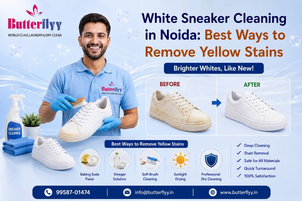 White Sneaker Cleaning in Noida: Best Ways to Remove Yellow Stains