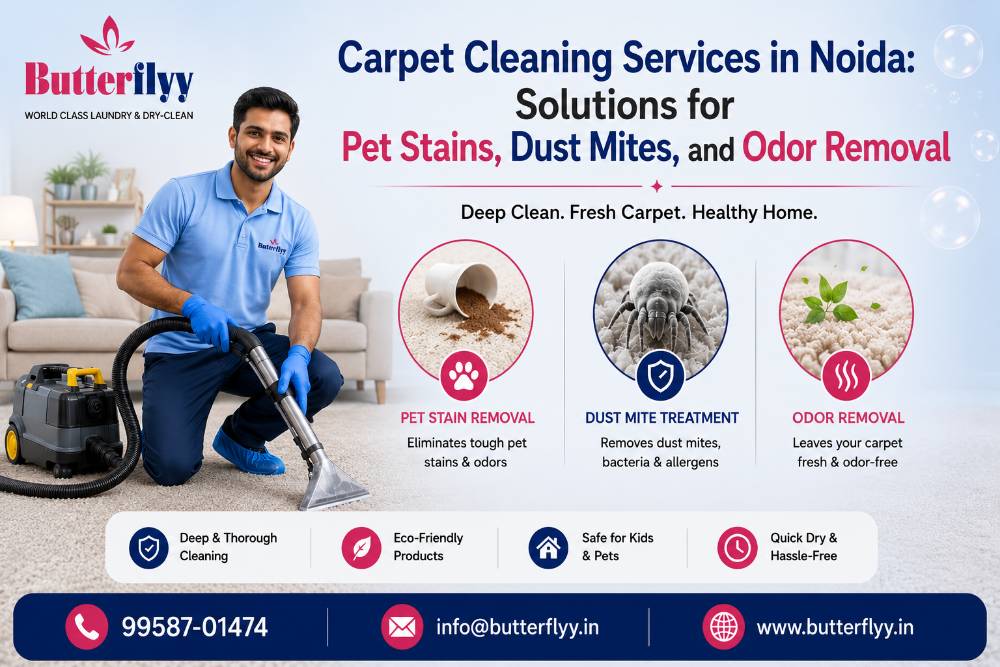 Carpet Cleaning Services in Noida: Solutions for Pet Stains, Dust Mites, and Odor Removal