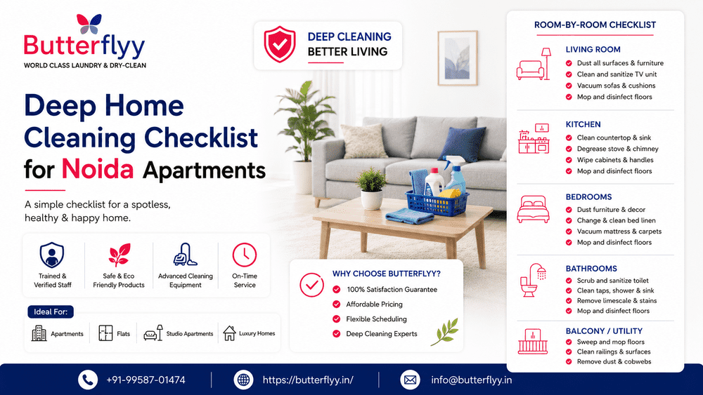 Deep Home Cleaning Checklist for Noida Apartments (2026)