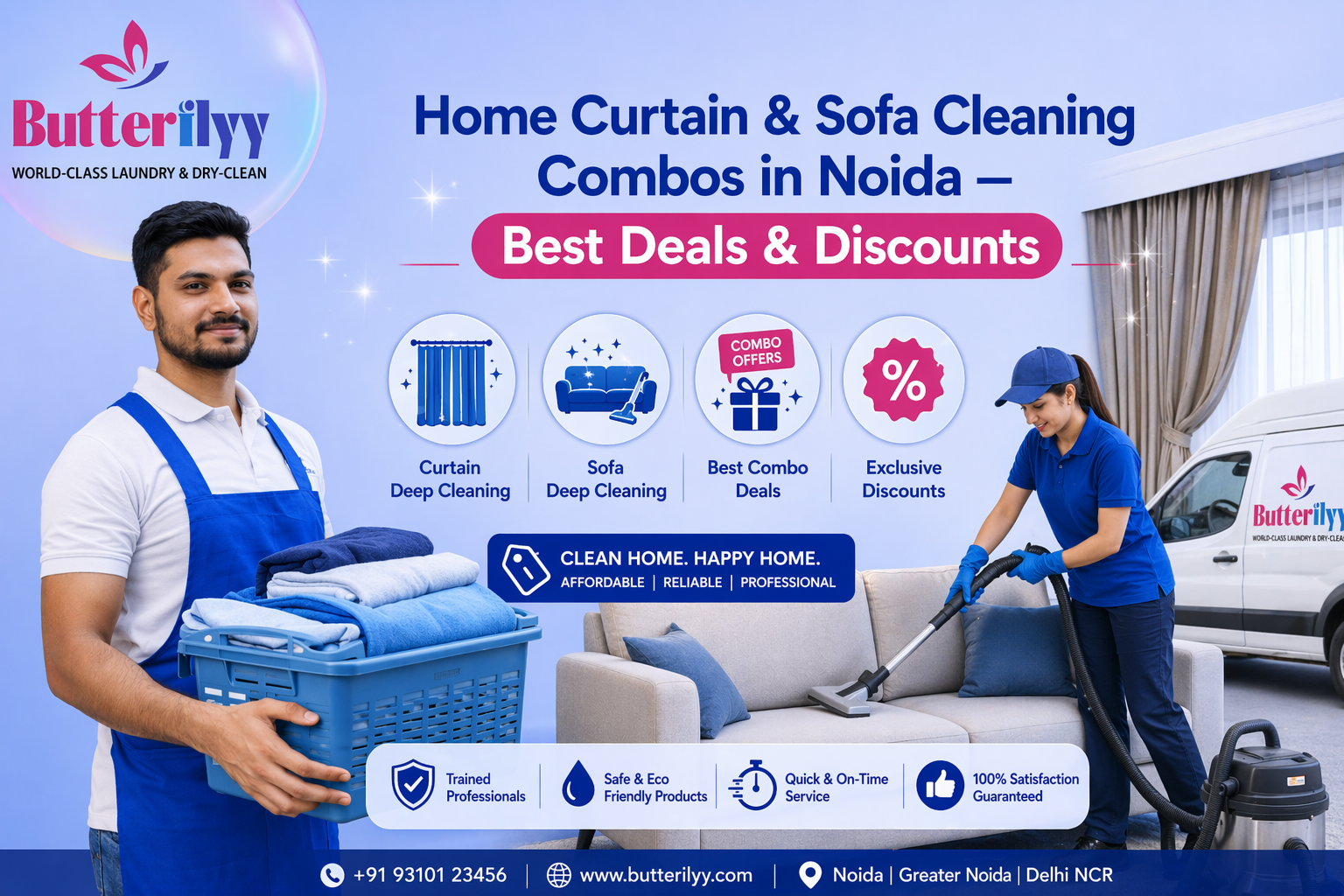 Home Curtain & Sofa Cleaning Combos in Noida — Best Deals & Discounts