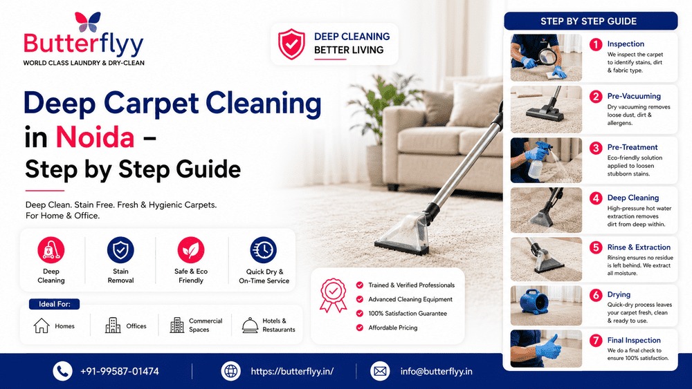 Deep Carpet Cleaning in Noida – Step by Step Guide