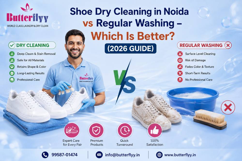 Shoe Dry Cleaning in Noida vs Regular Washing – Which Is Better? (2026 Guide)